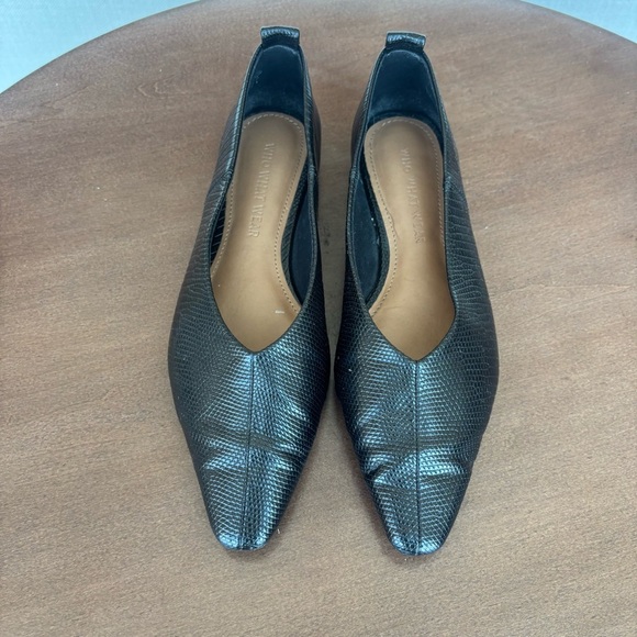 WHO WHAT WEAR Millie Flat Back Ballerina Boat Slip On Leather, Size 6.5 - Picture 8 of 15